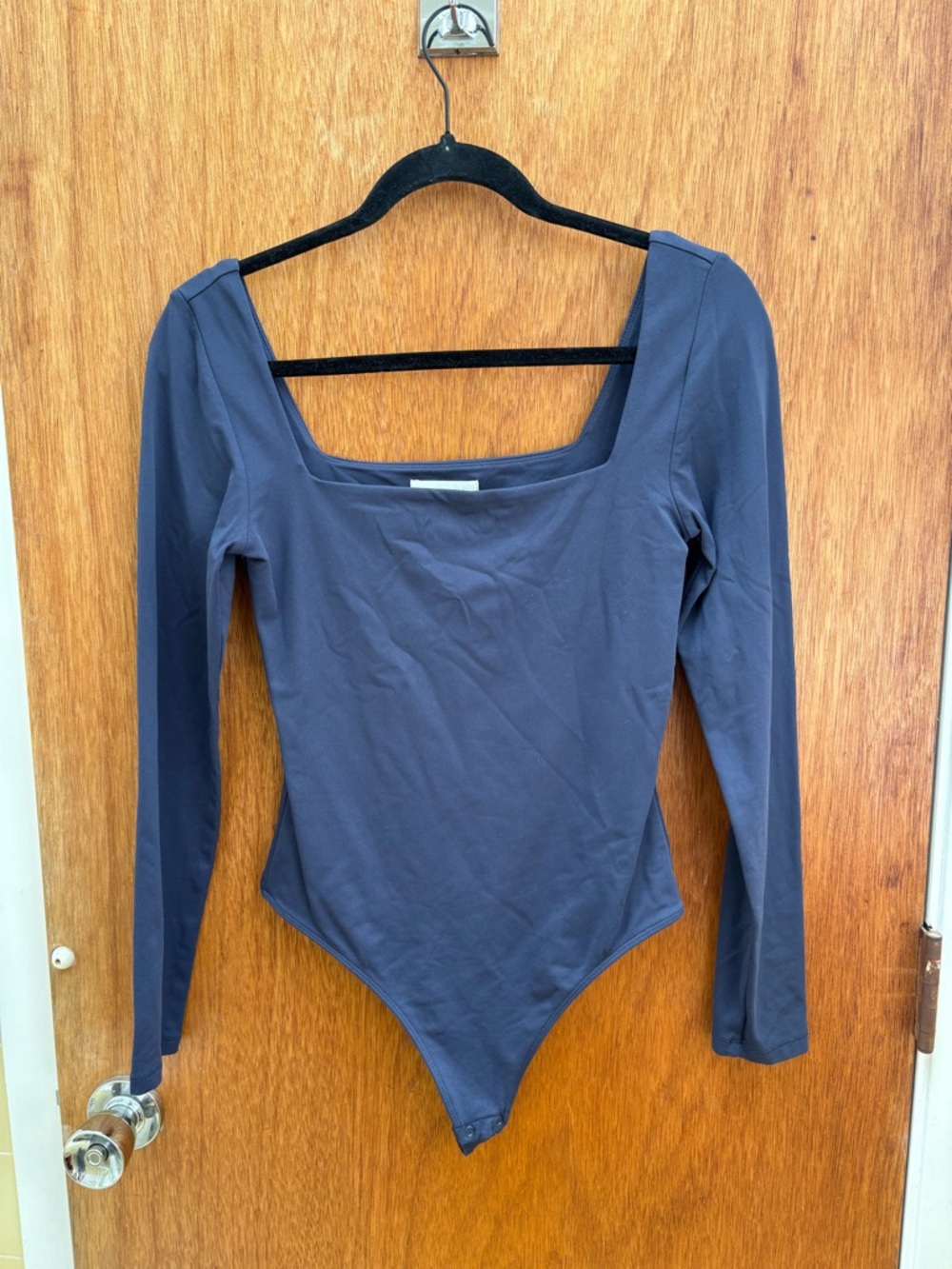 Aritzia Babaton Contour Navy Square Neck Long Sleeve Bodysuit